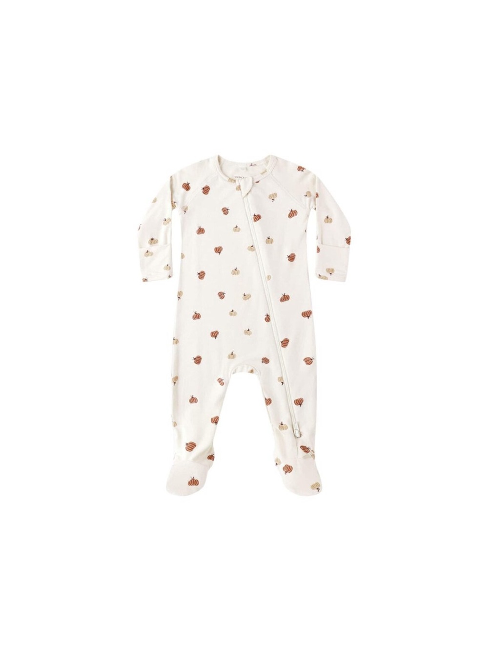 Quincy Mae, Pumpkin Bamboo Zip Footie, Size 3-6 months - Picture 2 of 5